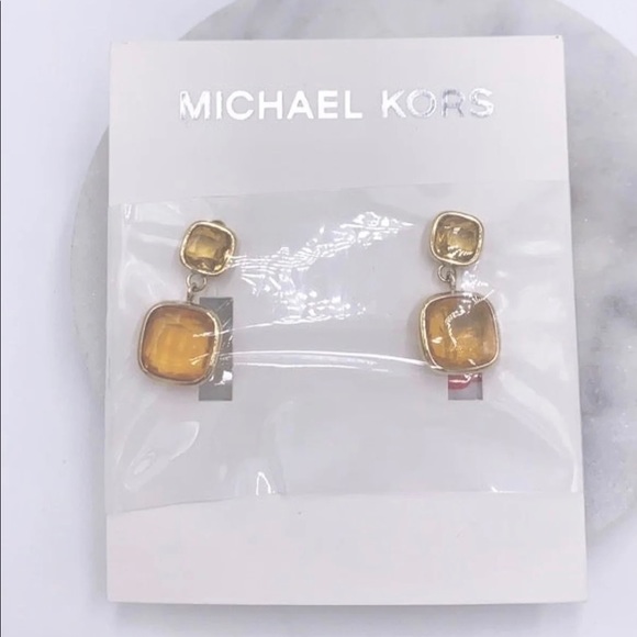Michael Kors Gold-tone Stone Earrings NWT - Picture 5 of 5